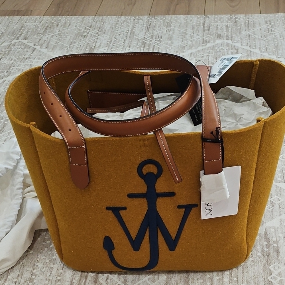 JW ANDERSON Mustard Tote with Navy Anchor